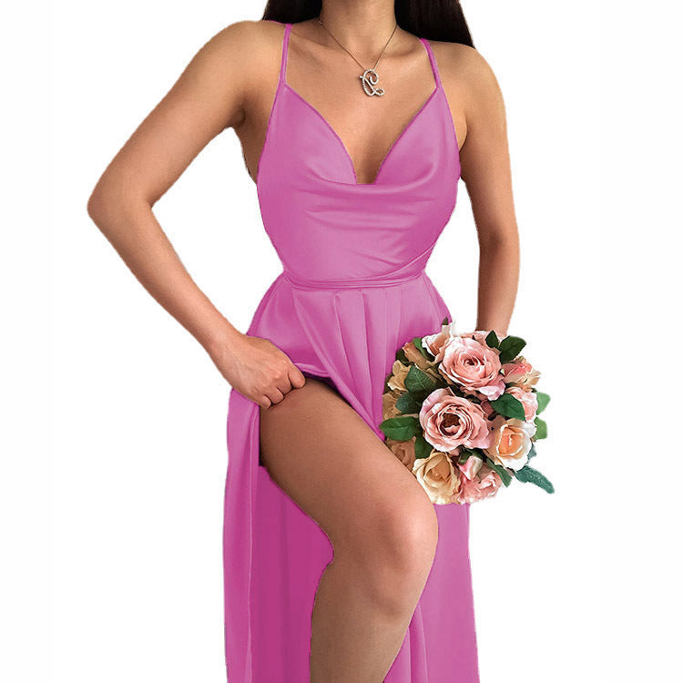 Brautkleid mit V-Ausschnitt für Damen – Elegantes, fließendes Kleid für festliche Anlässe