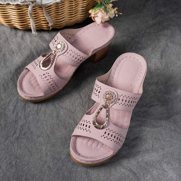 Damen Elegante Plateau Sandalen – Funkelnde Riemen Komfort Schuhe