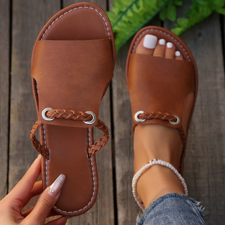 Damen Elegante Geflochtene Riemchensandalen – Stilvolle Sommerschuhe