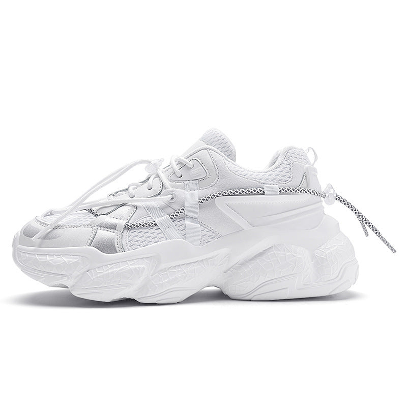 Damen Schwarze Rutschfeste Plateau Sneaker Mit Schnürung