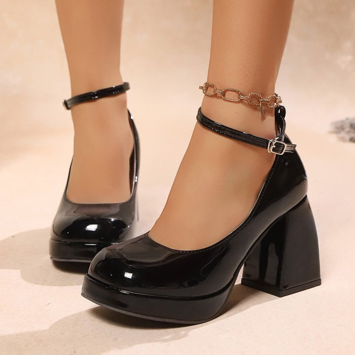 Damen Elegante Plateau Absatzschuhe – Verstellbarer Riemen Komfort Heels