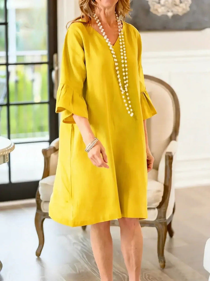 Damen Freizeitkleid Mit Rüschen – Hüftlang Lockeres Sommer Outfit
