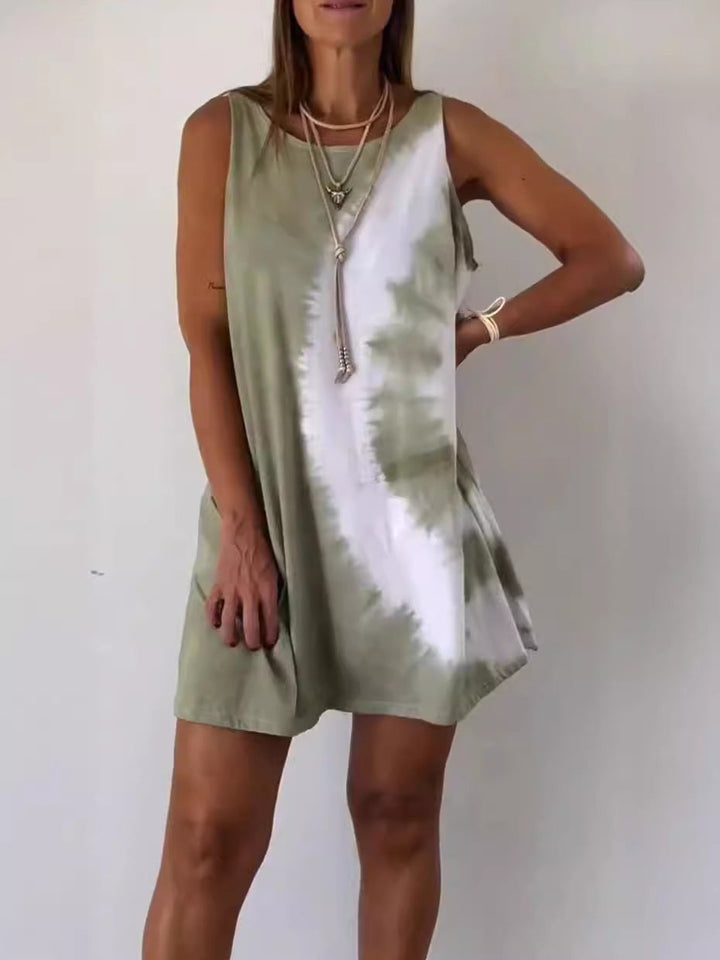 Damen Tie And Dye Print Kleid