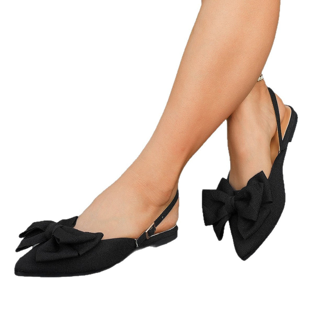 Damen Elegante Slingback Ballerina Schuhe – Schleifen Detail Komfort