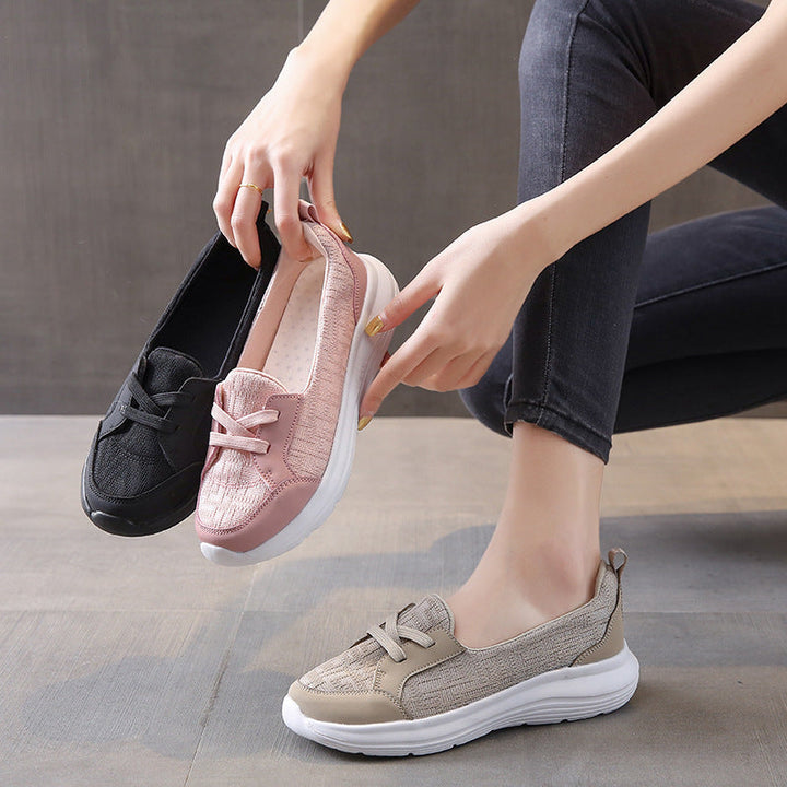 Damen Rosa Slip-On Sneaker – Leichte Gepolsterte Komfortschuhe