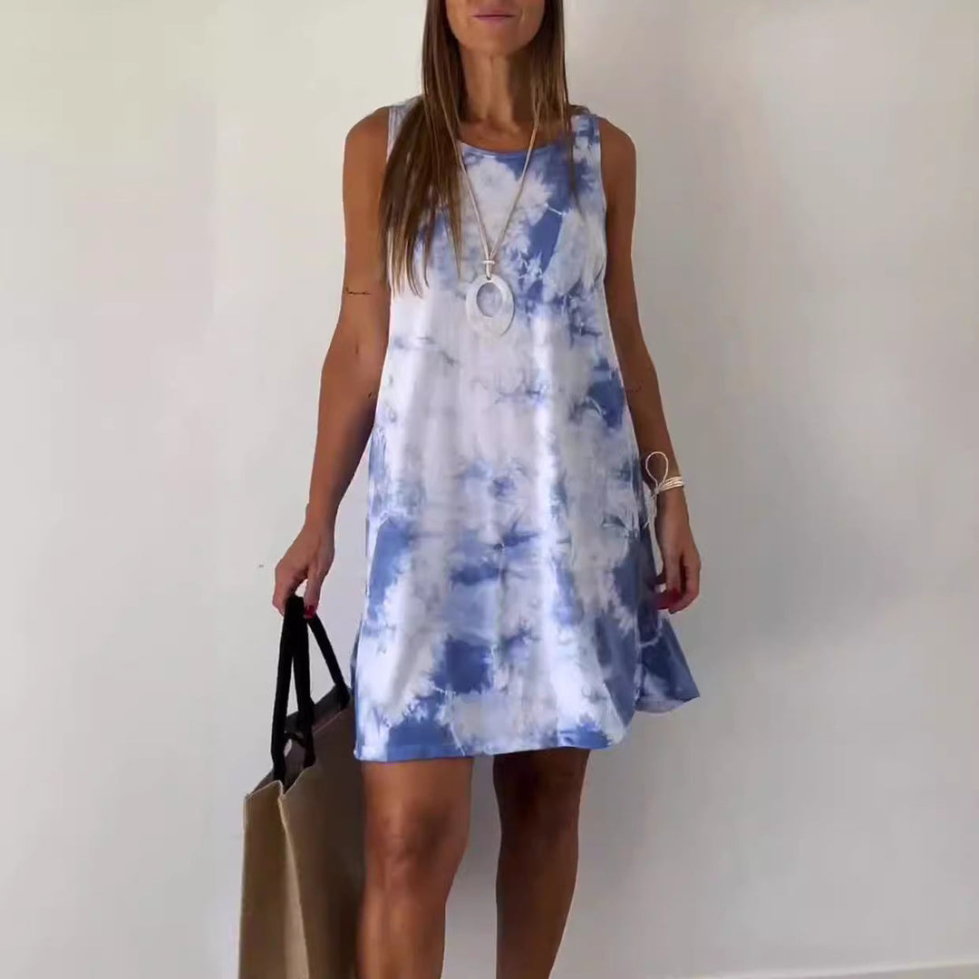 Damen Tie And Dye Print Kleid