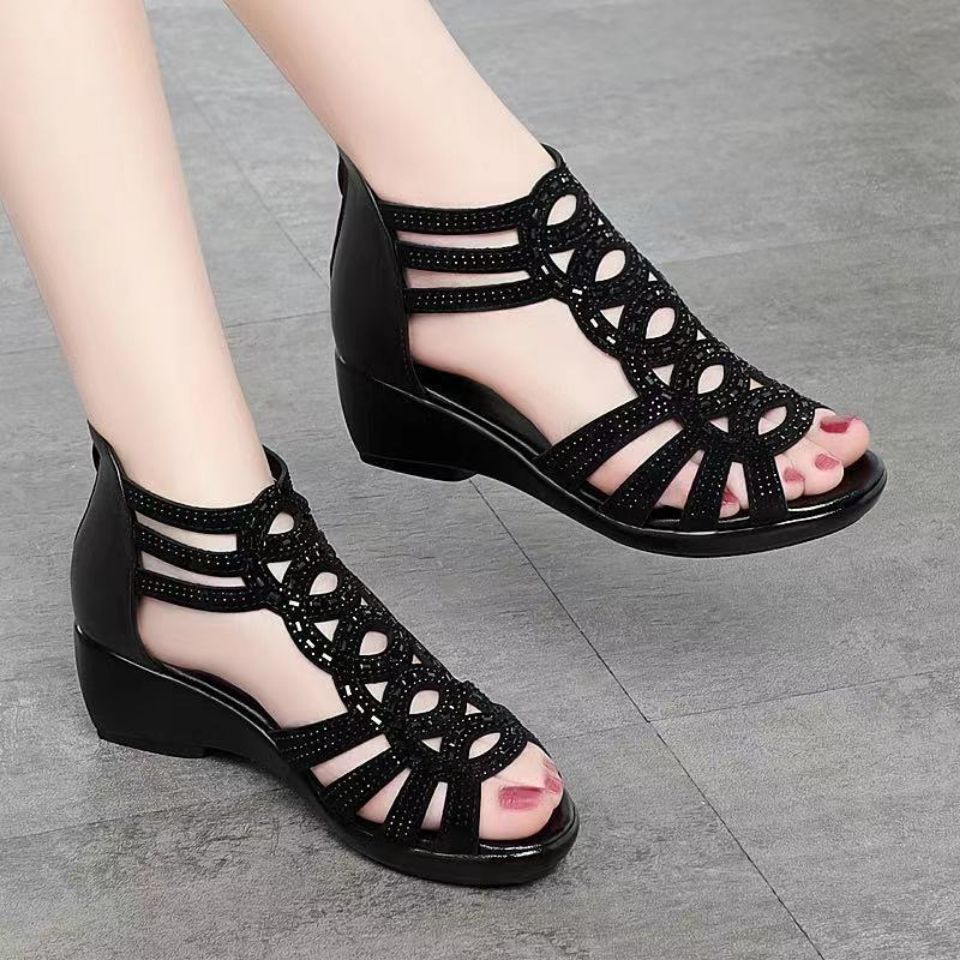 Damen Stilvolle Gladiator Glitzer Sandalen – Elegante Riemchen Komfort Schuhe