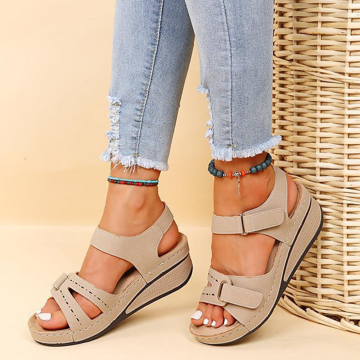 Damen Orthopädische Plateau Keilsandalen – Verstellbare Komfort Riemen