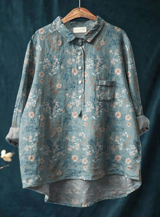 Damenbluse Mit Floralem Langarmdesign