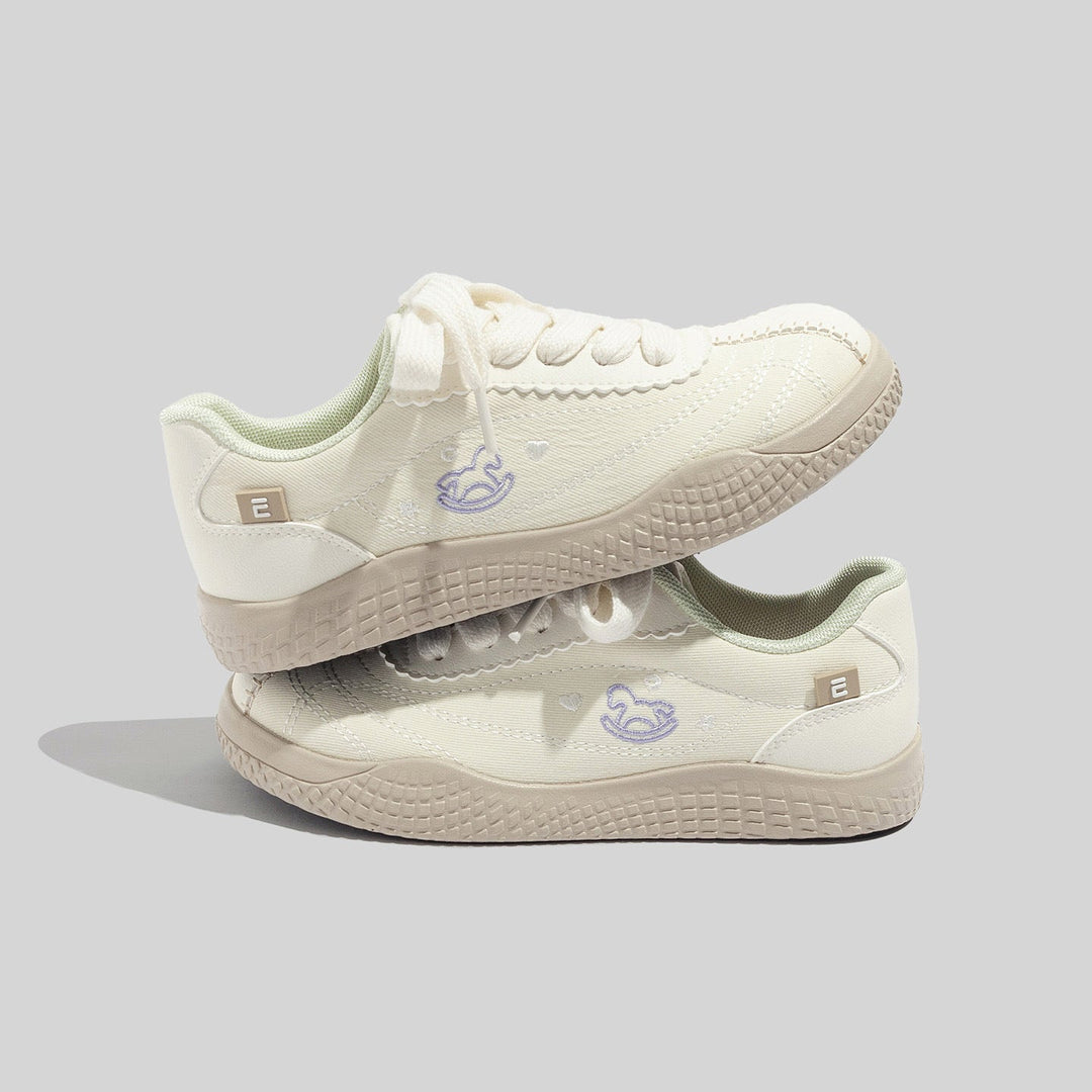 Damen Stilvolle Schnürbare Blaue Ledersneaker