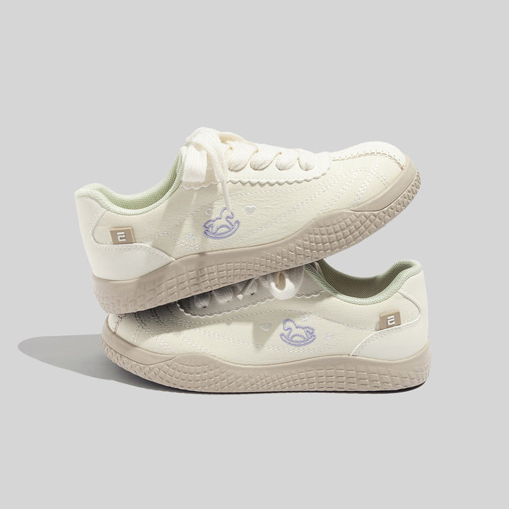 Damen Stilvolle Schnürbare Blaue Ledersneaker