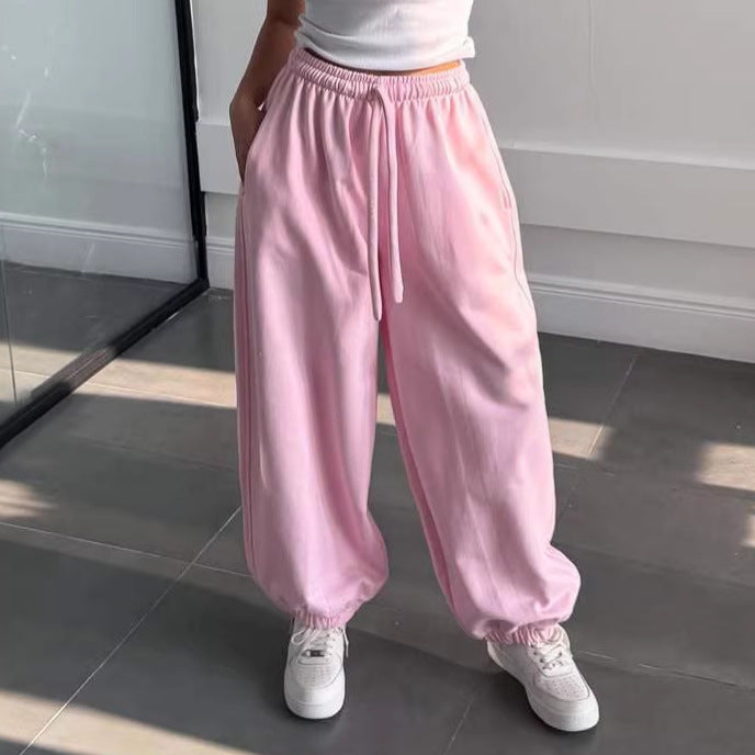 Damen Bequeme Weite Hose Mit Elastischem Bund – Locker Geschnittene Hose