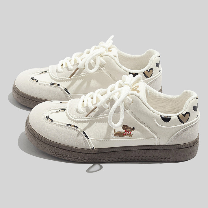 Damen Stilvolle Schnürbare Rote Sneaker Mit Karomuster Design