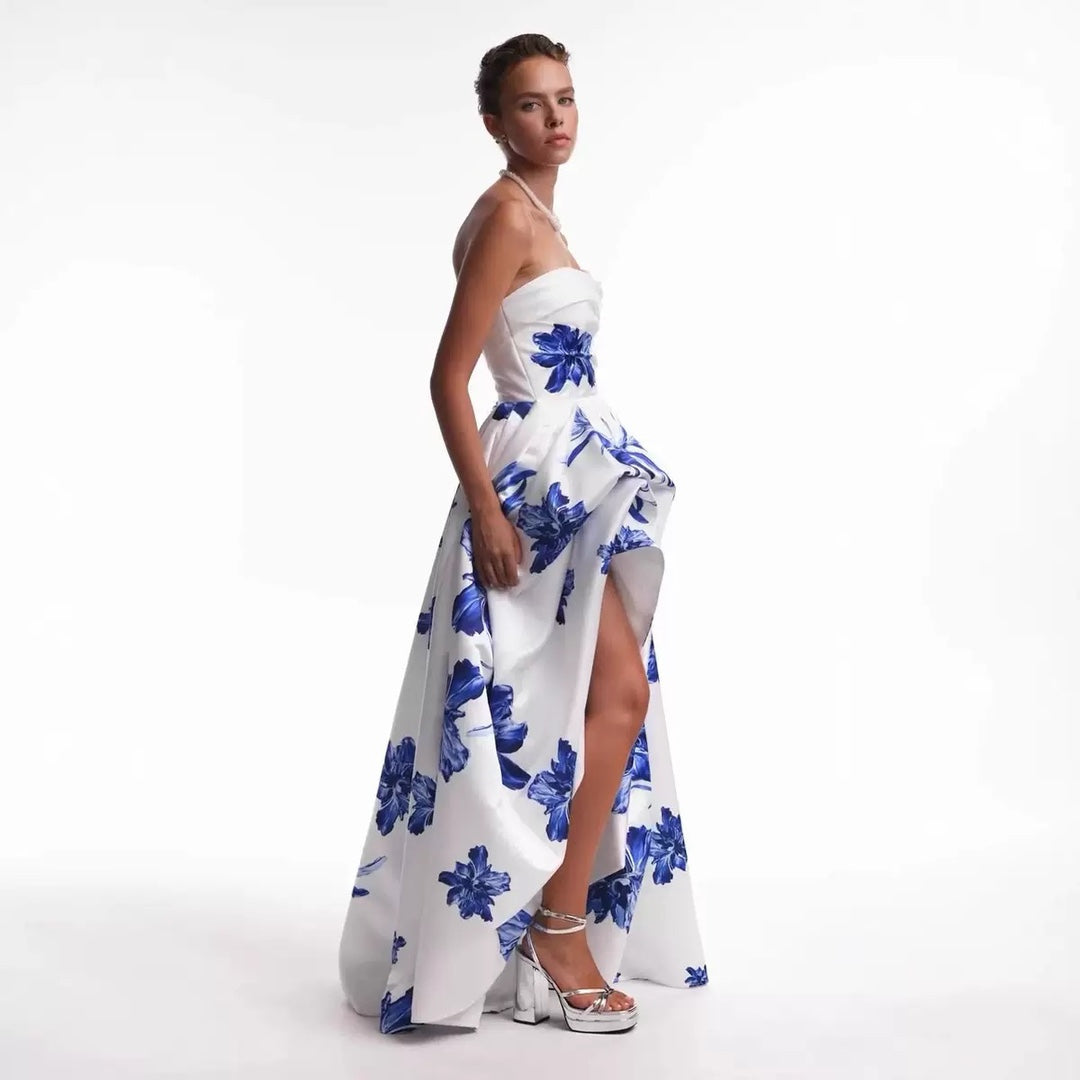 Trägerloses Brautkleid für Damen – Elegantes Brautkleid mit floralen Applikationen