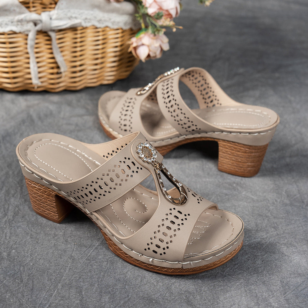 Damen Elegante Plateau Sandalen – Funkelnde Riemen Komfort Schuhe