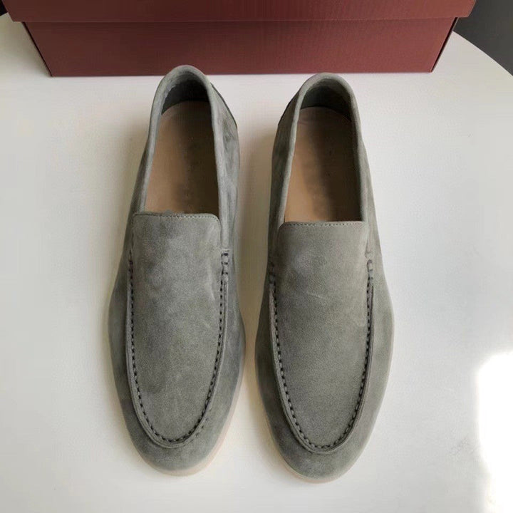 Herren Klassische Braune Wildleder Loafer Slip-On – Elegante Freizeitschuhe