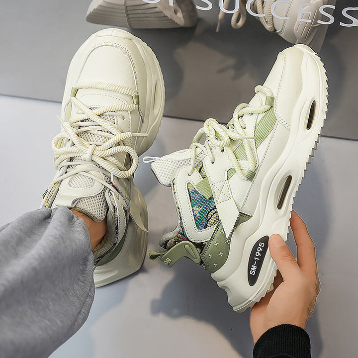 Damen Plateau Leder Sneaker Mit Stilvoller Schnürung Komfort Passform