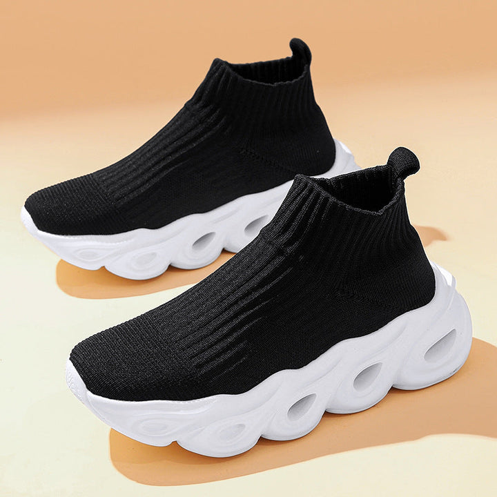 Damen Sock Sneaker Mit Knöchelhöhe Und Weißer Sohle Leicht