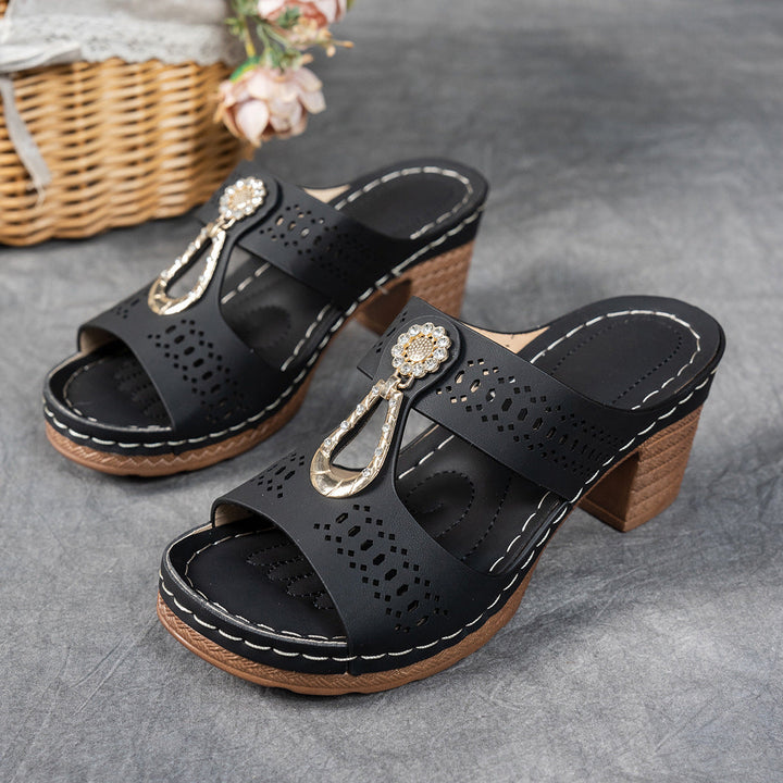 Damen Elegante Plateau Sandalen – Funkelnde Riemen Komfort Schuhe