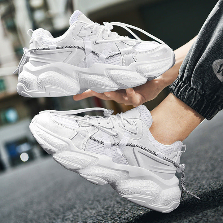 Damen Schwarze Rutschfeste Plateau Sneaker Mit Schnürung