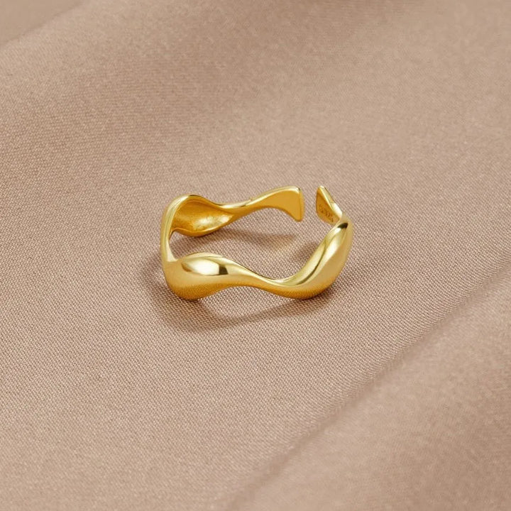 Damen Minimalistischer Vergoldeter Ring – Verstellbarer Eleganter Schmuck