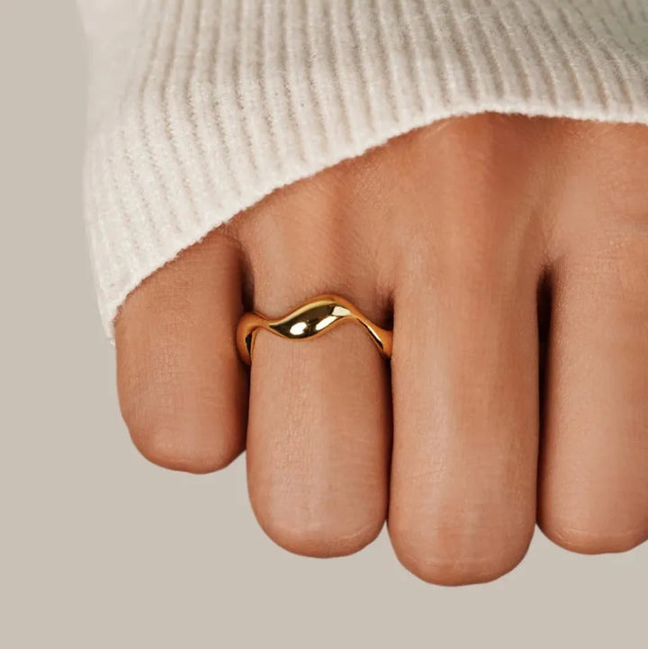 Damen Minimalistischer Vergoldeter Ring – Verstellbarer Eleganter Schmuck