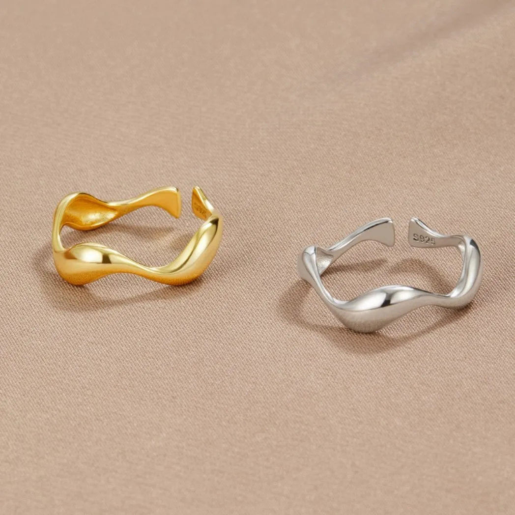 Damen Minimalistischer Vergoldeter Ring – Verstellbarer Eleganter Schmuck