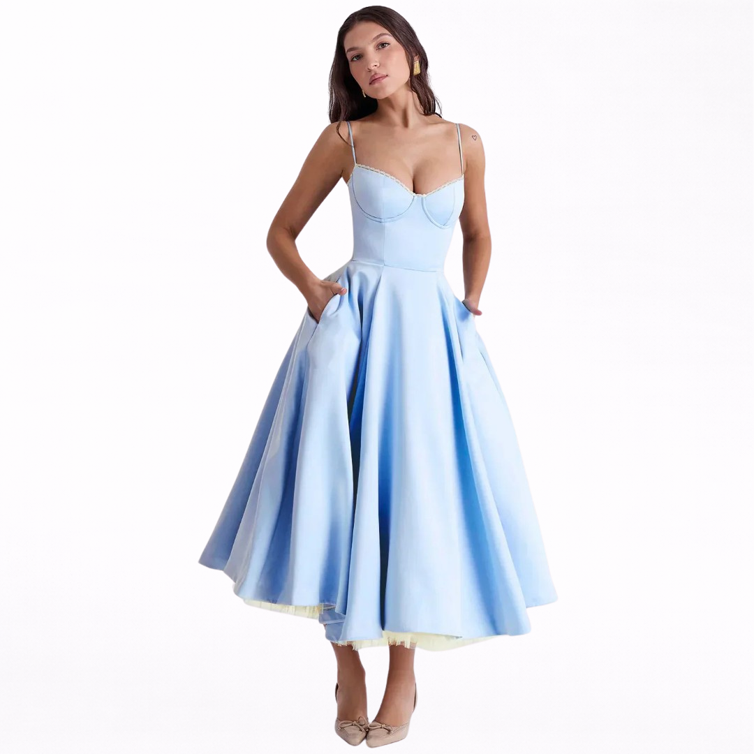 Damen Ärmelloses Korsett Midikleid - Eleganter Dinner Party Stil