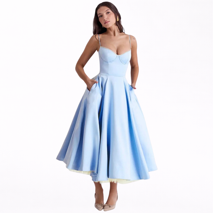 Damen Ärmelloses Korsett Midikleid - Eleganter Dinner Party Stil