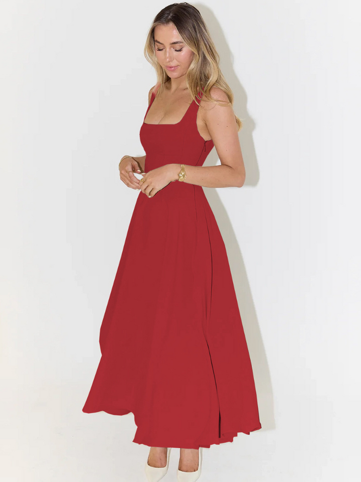 Damen Ärmelloses Korsett Midikleid