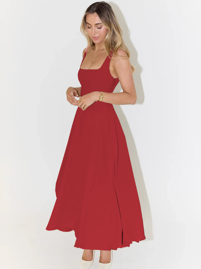 Damen Schwarzes Ärmelloses Kleid