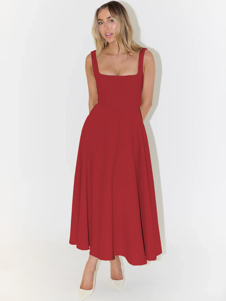 Damen Schwarzes Ärmelloses Kleid