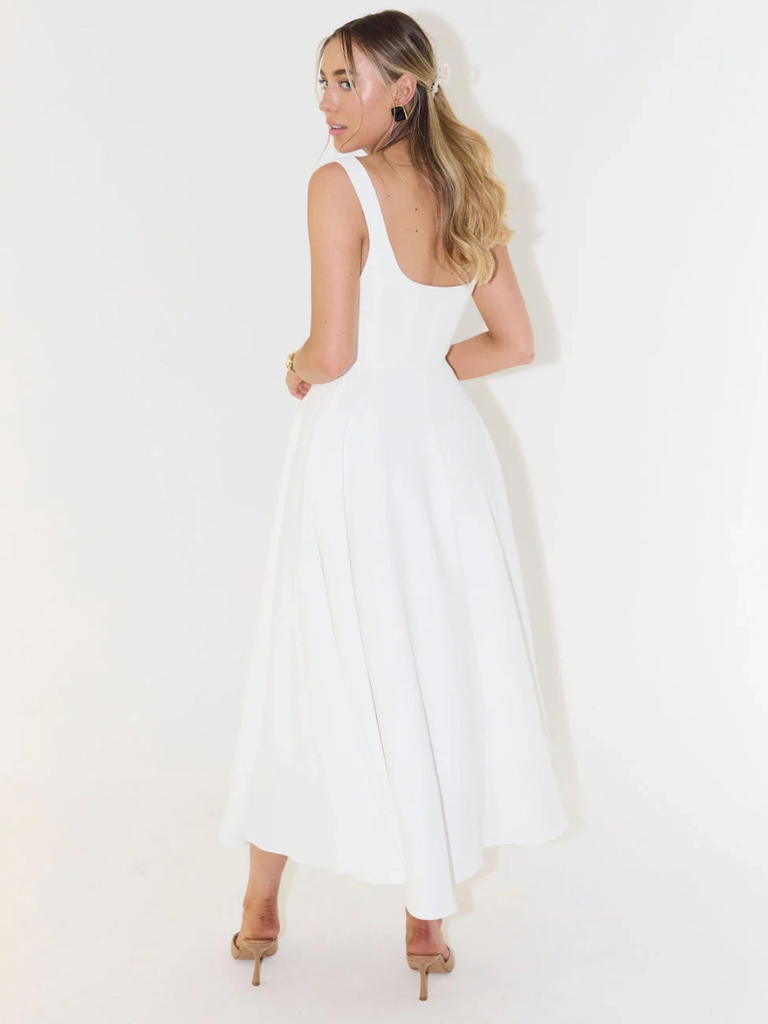Damen Ärmelloses Korsett Midikleid