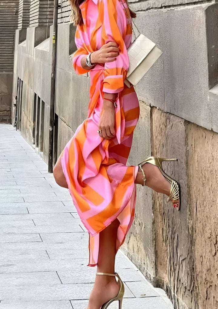 Damen Mehrfarbig Wickelkleid