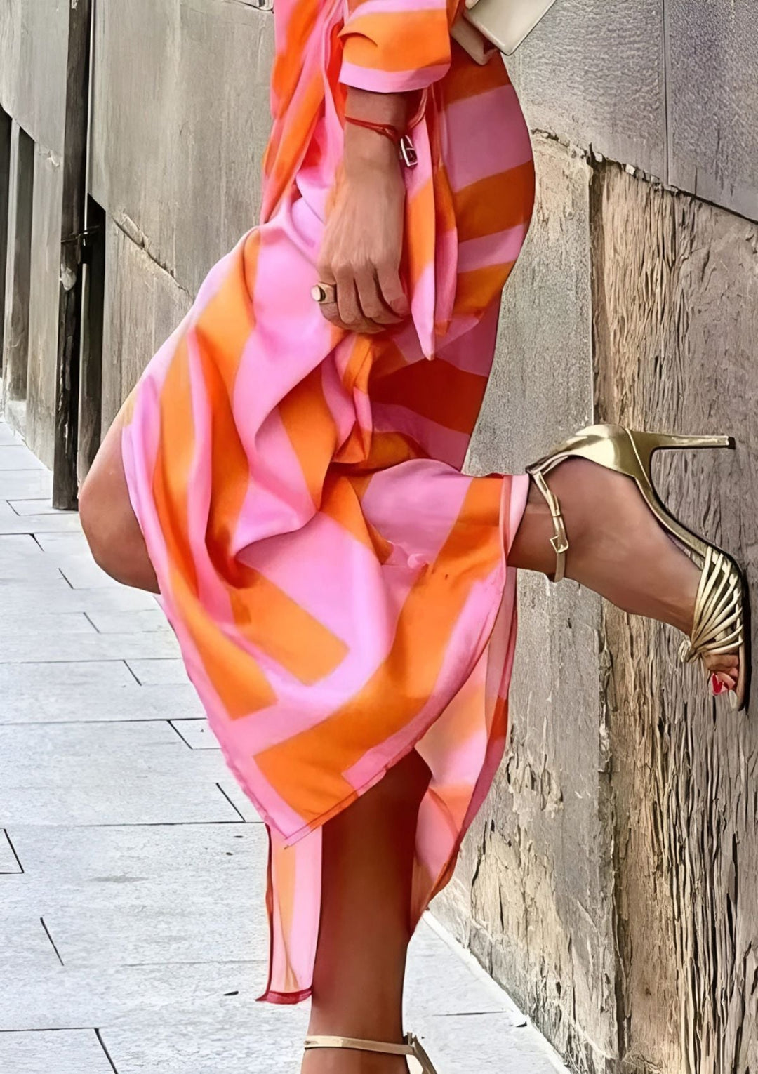 Damen Mehrfarbig Wickelkleid