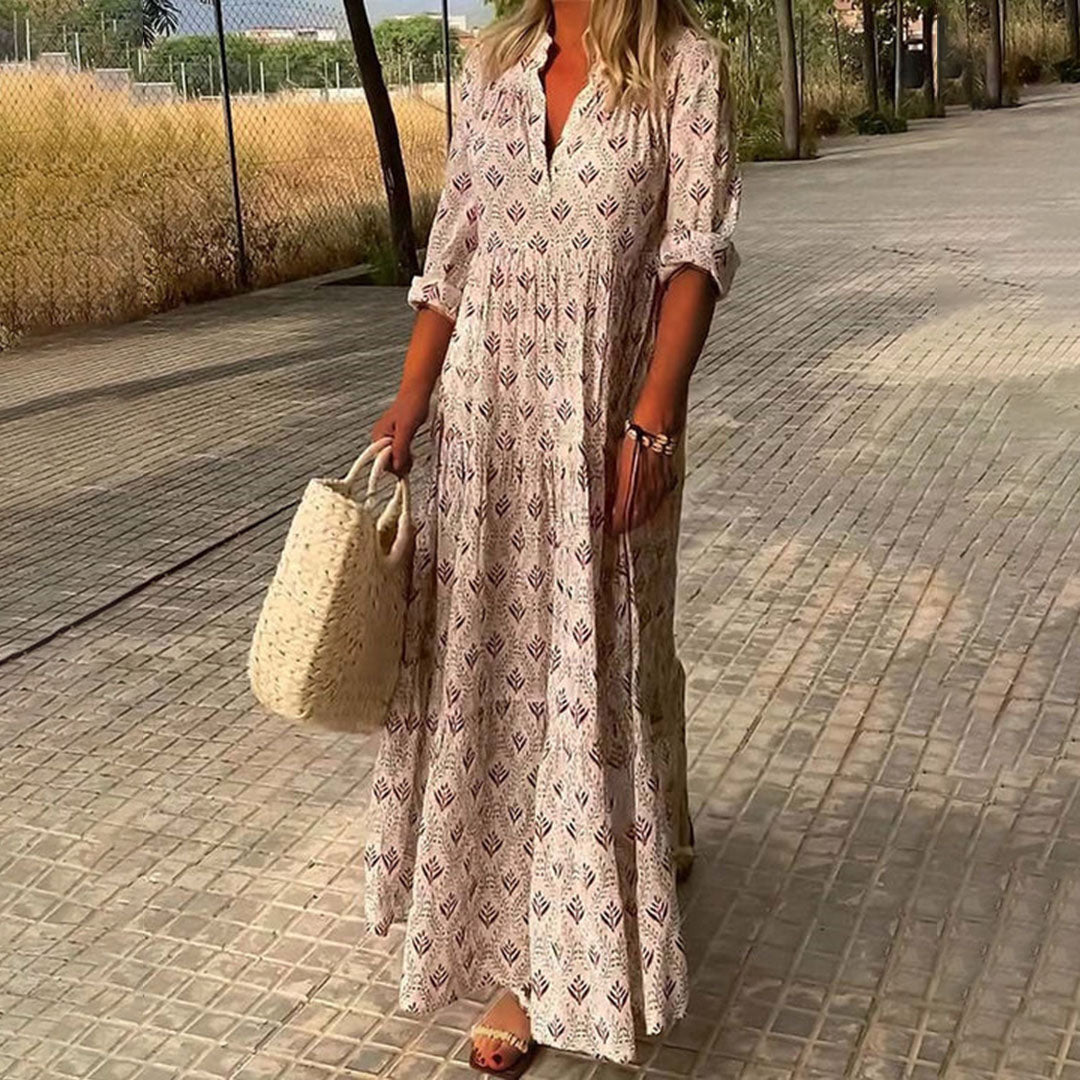 Damen Fließendes Weiches Maxi Boho Kleid