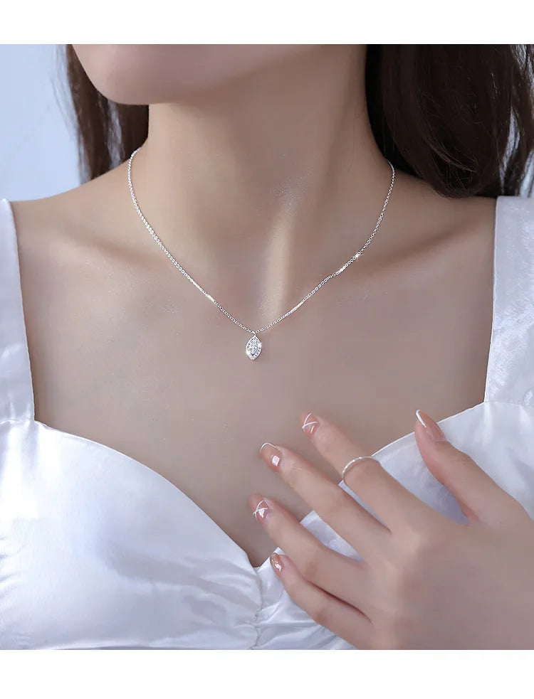 Tropfenförmige Damen-Halskette aus Sterlingsilber – Minimalistischer Wassertropfen-Anhänger