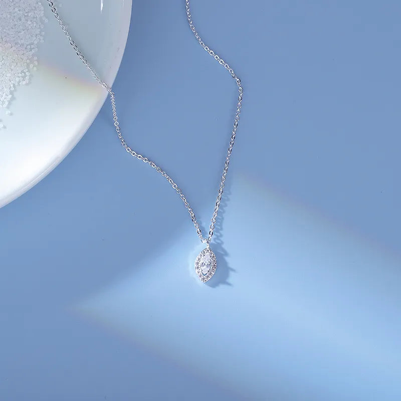 Tropfenförmige Damen-Halskette aus Sterlingsilber – Minimalistischer Wassertropfen-Anhänger