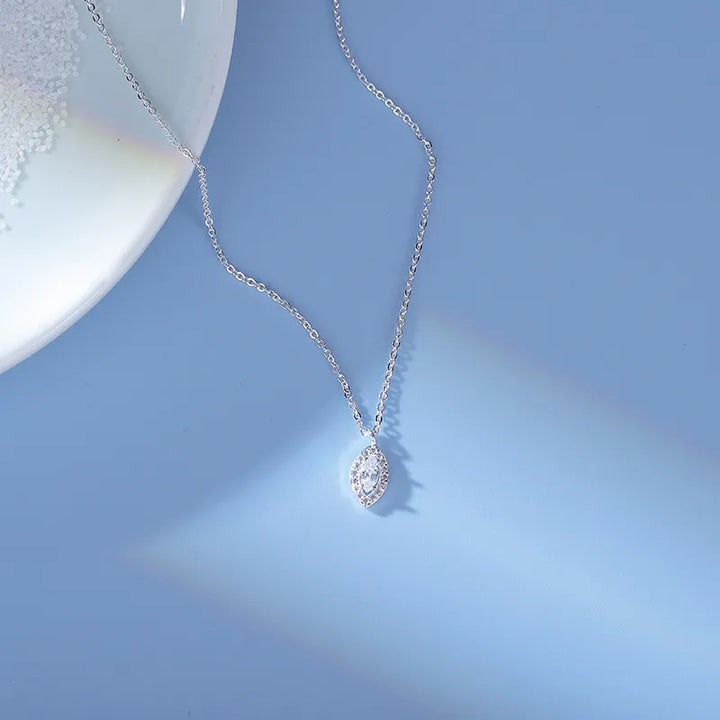 Tropfenförmige Damen-Halskette aus Sterlingsilber – Minimalistischer Wassertropfen-Anhänger