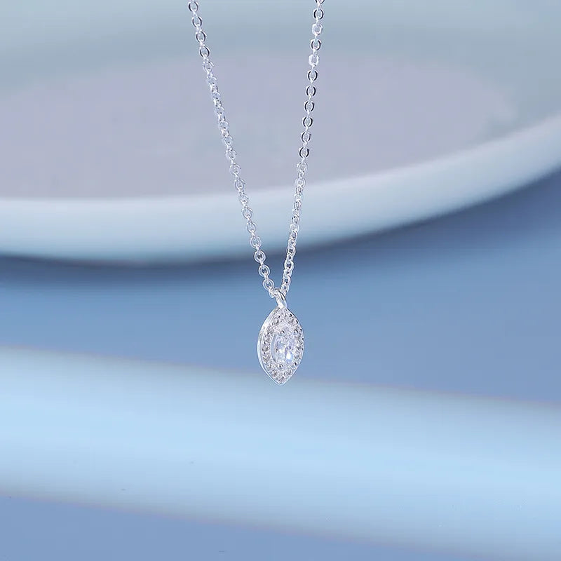 Tropfenförmige Damen-Halskette aus Sterlingsilber – Minimalistischer Wassertropfen-Anhänger