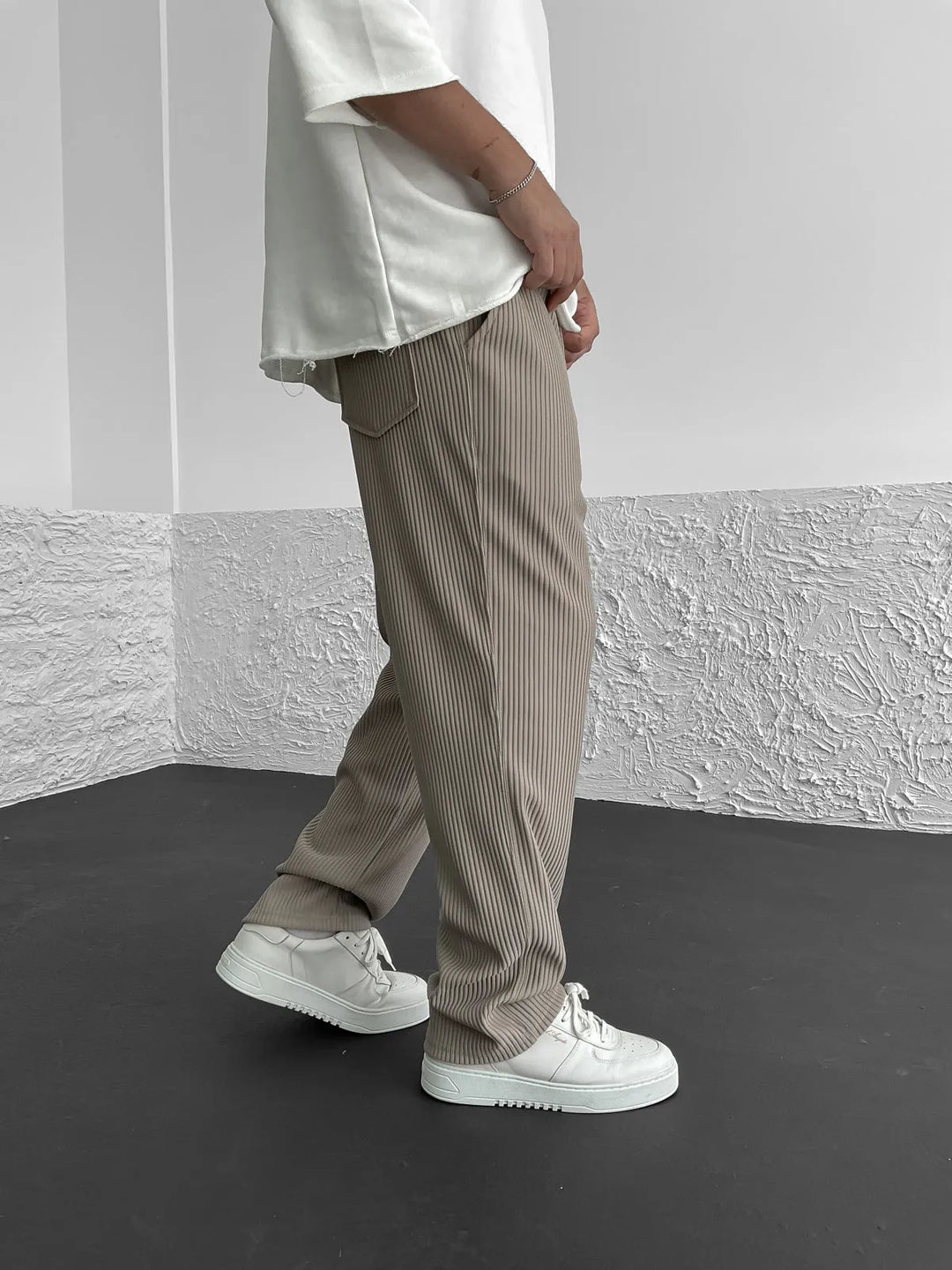 Gerippte Relaxed-Fit-Hose