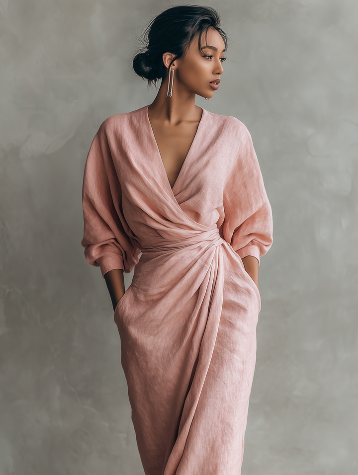 Rosa Maxikleid aus Leinenmischung: Atmungsaktiv und Elegant für den Sommer 6