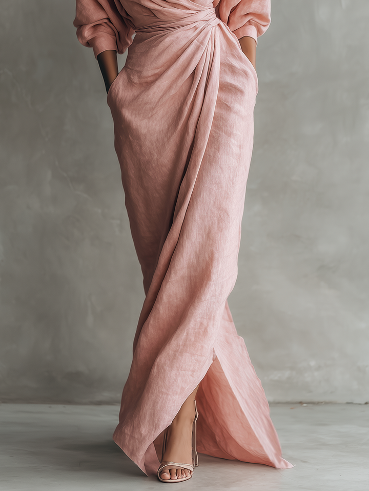 Rosa Maxikleid aus Leinenmischung: Atmungsaktiv und Elegant für den Sommer 7
