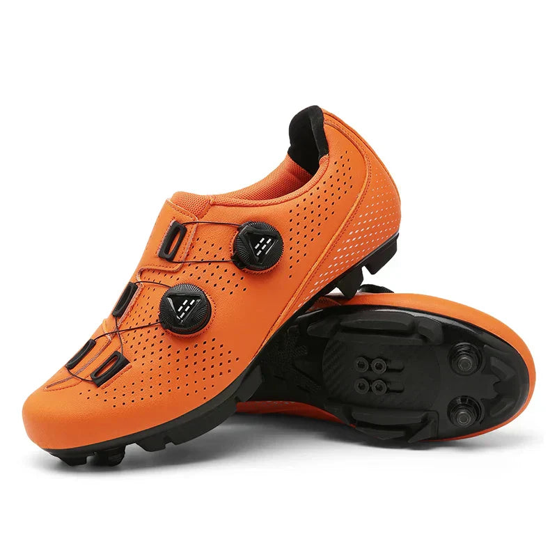 Orange Herren Mountain Selbstverriegelnde Fahrradschuhe – MTB Klickpedal Schuhe