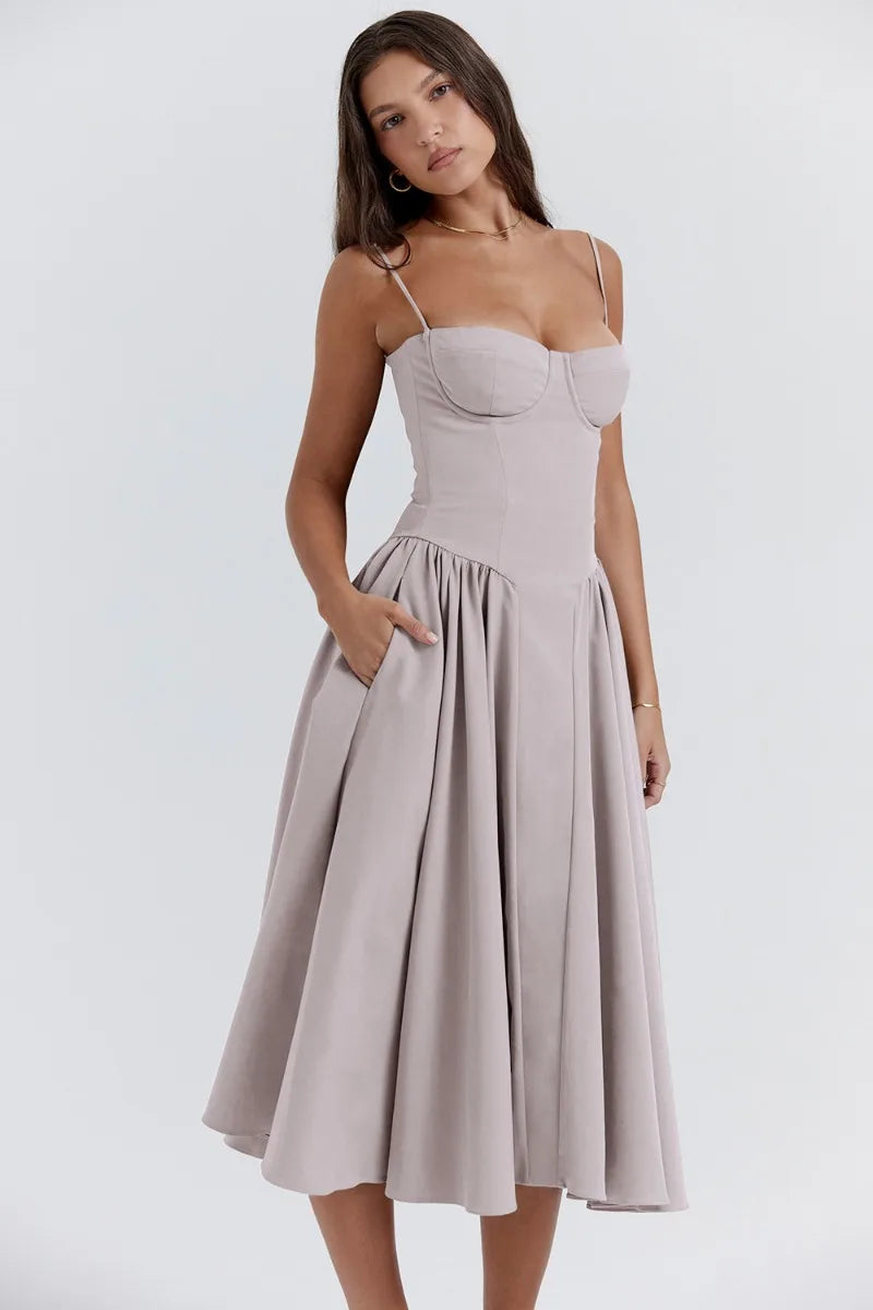 Damen Ärmelloses Korsettkleid
