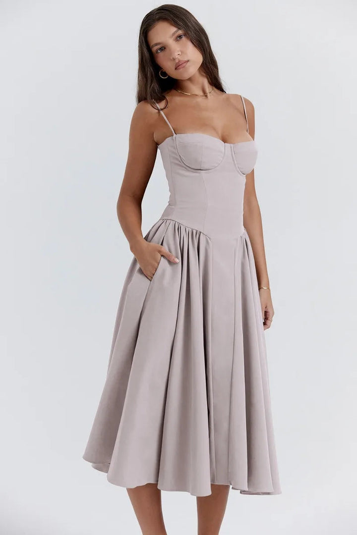 Damen Ärmelloses Korsettkleid