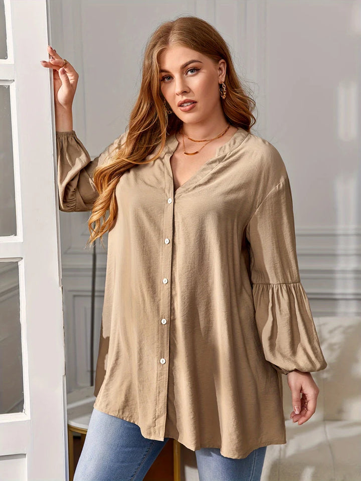 Damen Langarm Maxi Bluse