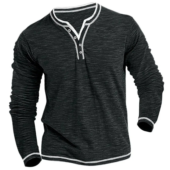 Herren VAusschnitt Langarm TShirt