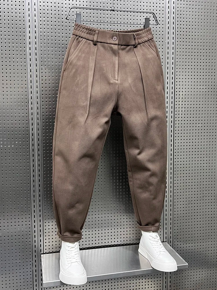Dunkelgraue Herrenhose Mit Bundfalten – Elegante Maßgeschneiderte Bürohose