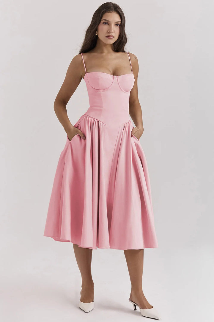 Damen Ärmelloses Korsettkleid